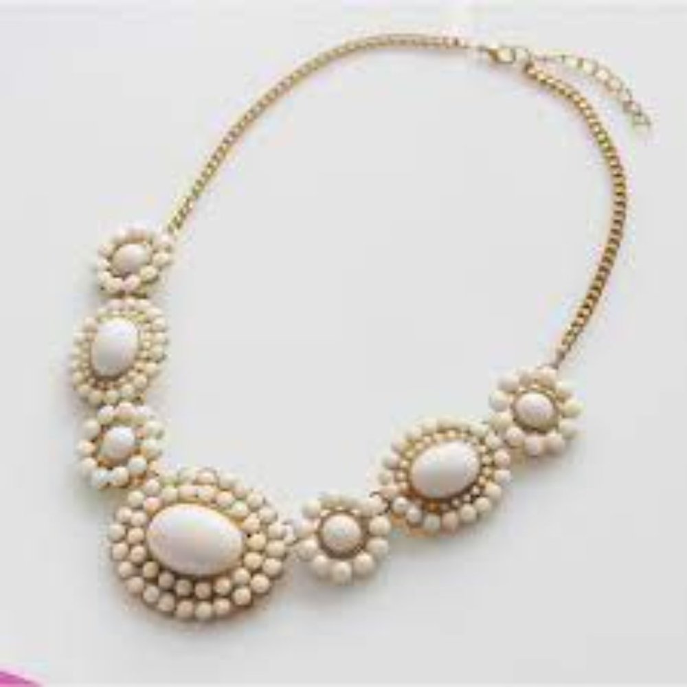 BaubleBar Ivory Sun Bloom Cabochon Statement Necklace